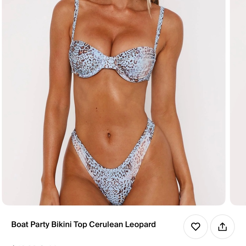 Blue Leopard Print Bikini Set